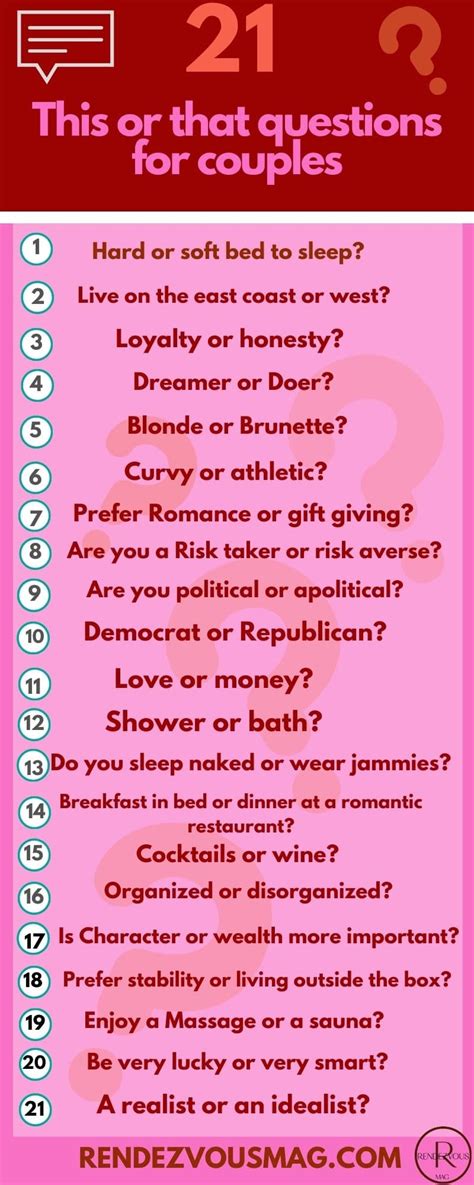 This Or That Questions For Couples Infographic