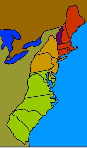 Colonial Regions Diagram Quizlet