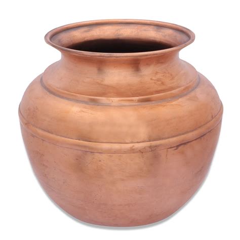 Copper Water Storage Pot Jeevarasam Pot 5 Liters — Isha Life Sg
