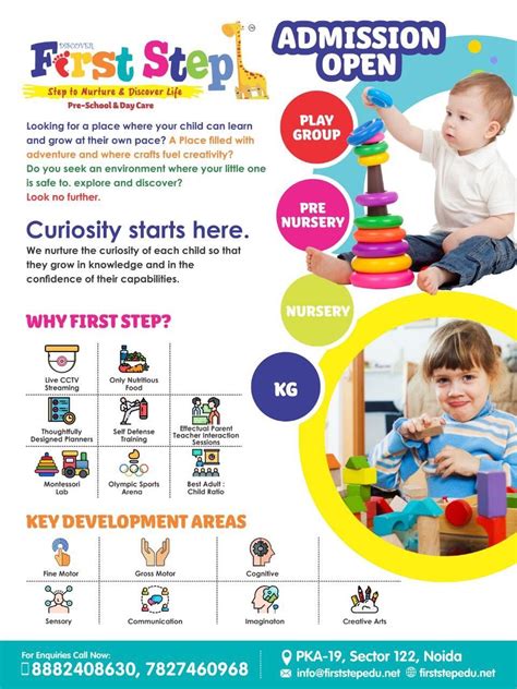 first step preschool and day care school posters school admissions poster playschool