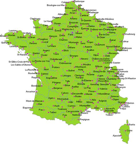 Photos de principales villes de france. Carte de France villes principales - Voyages - Cartes
