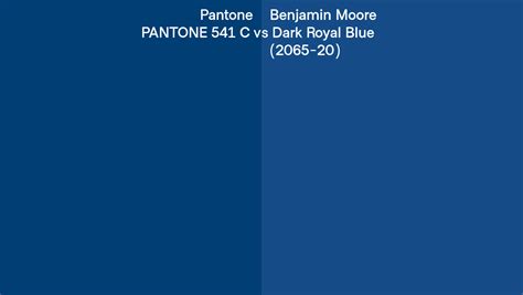 Pantone 541 C Vs Benjamin Moore Dark Royal Blue 2065 20 Side By Side