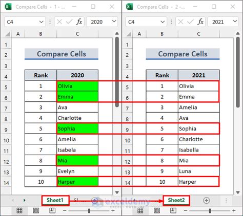 How To Compare Two Excel Sheets For Differences In Values Worksheets