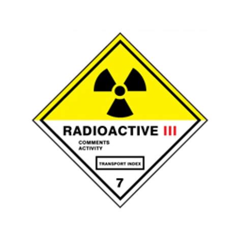 Radioactive 111 7 Hazard Warning Diamond Label Pack Of