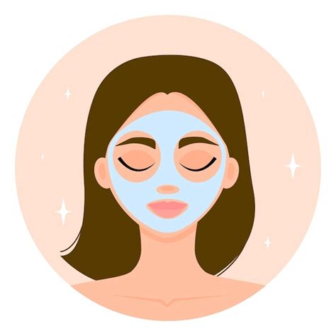 premium vector girl with a cosmetic mask on her face facial cleansing and care spa vector
