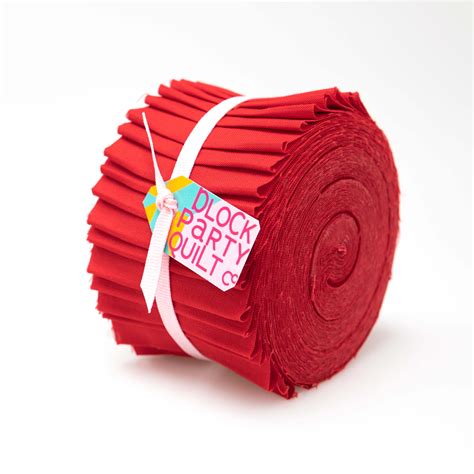 Solid Red 25 Inch Fabric Jelly Roll — Block Party Quilt Co Precut