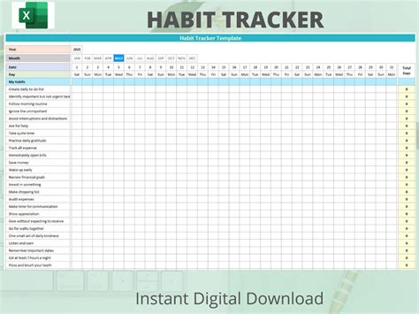 Dashboard Templates Habit Tracker