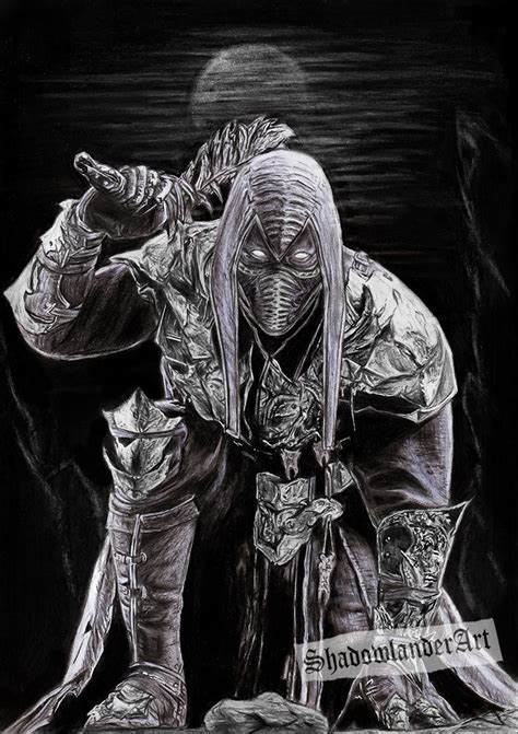 Mortal Kombat Noob Saibot Moonlight Drawing Art Etsy Mortal Combate