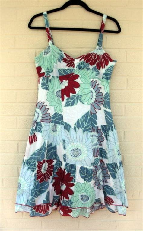Cool Cotton Floral Summer Dress With Layers And Sweetheart Neckline 16