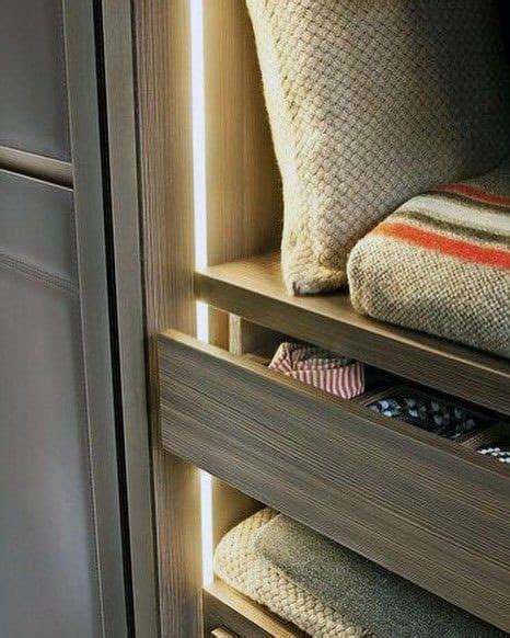 Use vertical strip lights along your shelving sections and inside cabinets. Top 50 Best Closet Lighting Ideas - Illuminated Interiors