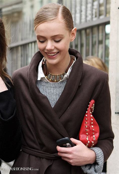 Frida Gustavsson Ladylike Chocolate Brown Coat Over A Grey Knit And