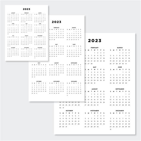 Minimalist Wall Calendar 2023 Printable Word Searches