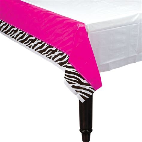 Zebra Party Table Cover 54in X 102in Zebra Party Zoo Birthday Party