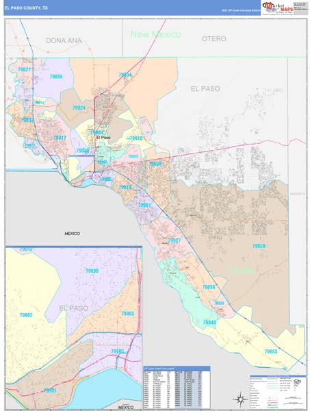 El Paso County Tx Zip Code Maps Color Cast