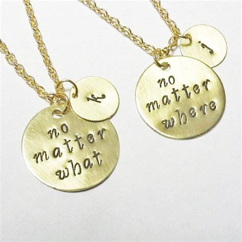 These meaningful long distance friendship gifts should bridge the gap. Best friend necklace, gold necklace, no matter where ...