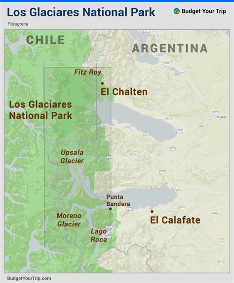 Parque Nacional Los Glaciares Map