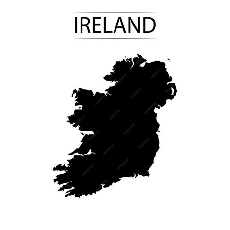 Premium Vector Ireland Country Map Black Shape