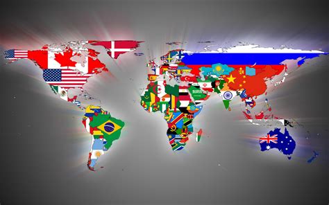 World Map With Flags Wallpaper And Background Image 1680x1050