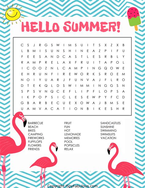 2 Free Summer Word Search Printables For Tons Of Summer Fun I Spy