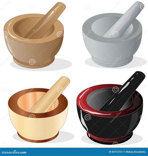 Mortar And Pestle Vector Illustration Stock Vector Illustration Of