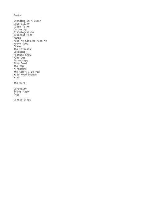 The Cure Fonts Pdf