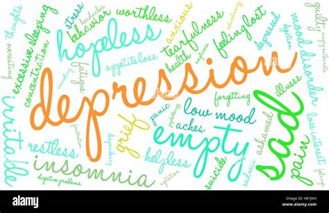 Depression Word Cloud On A White Background Stock Vector Image And Art