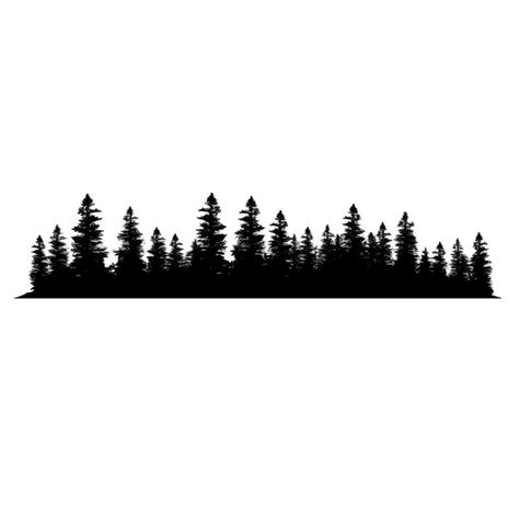 Treeline Svg Instant Download 8 Skyline Silhouettes Of A Line Of Pine