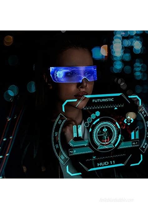 safebao led light up glasses for adult with 7 colors and 4 modes rechargeable futuristic style
