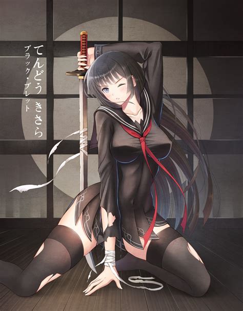 Wallpaper Gadis Fantasi Gadis Anime Senjata Pedang Mata Ungu Komik Black Bullet Pakaian