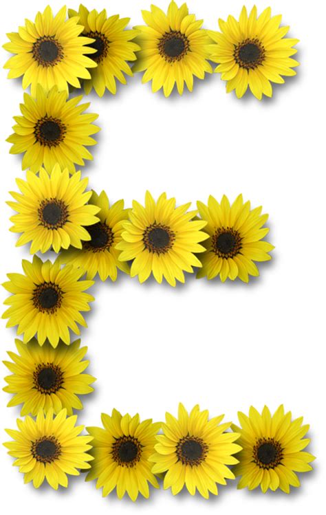 Alfabeto Sunflowers E Alphabet Letters Design Flower Alphabet