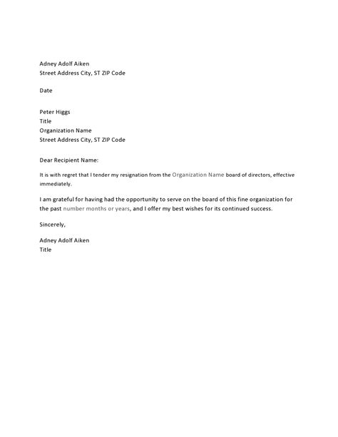 上 Short Notice Immediate Effect Resignation Letter Sample 335464