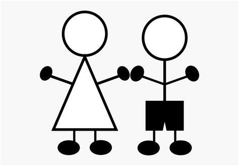Stick Figure Boy And Girl Clipart Free Transparent