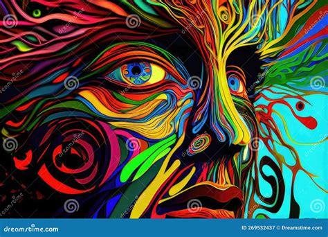 Colourful Abstract Painting Chaos Emotional Vibrant Lines