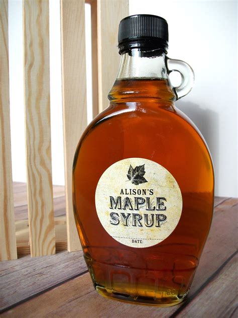 Pure maple syrup is made by concentrating the slightly sweet sap of the sugar maple tree. Custom Vintage Maple Syrup Bottle Labels for backyard home ...