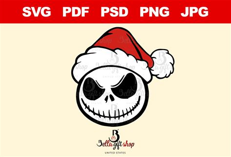 Santa Jack Svg Skeleton Svg Png Nightmare Before Christmas Etsy Uk