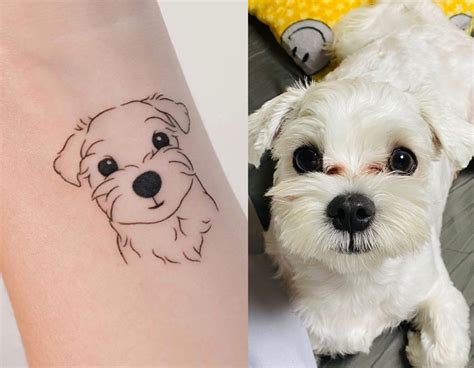 Custom Pet Dog Outline Tattoos Inku Paw
