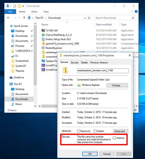 Properties Command In Windows Explorer To Unlock The File Files In