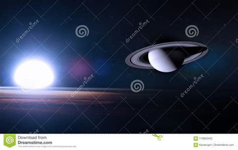 Saturn In The Outer Space Stock Photo Image Of Astronaut