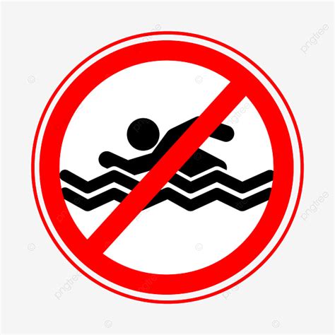 No Swimming Sign Clipart Hd Png Red No Swimming Sign Cartoon Sign No