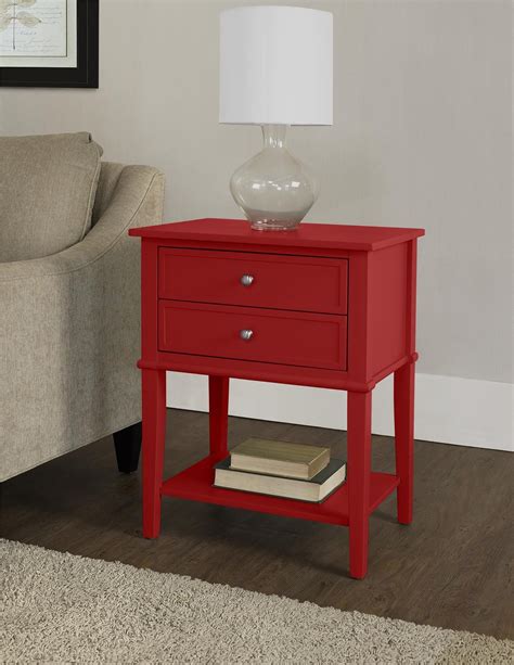 Franklin Red Accent Table With 2 Drawers Rc Willey Red Accent Table