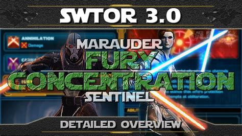 Swtor Shadow Of Revan Marauder Fury Sentinel Concentration Discipline