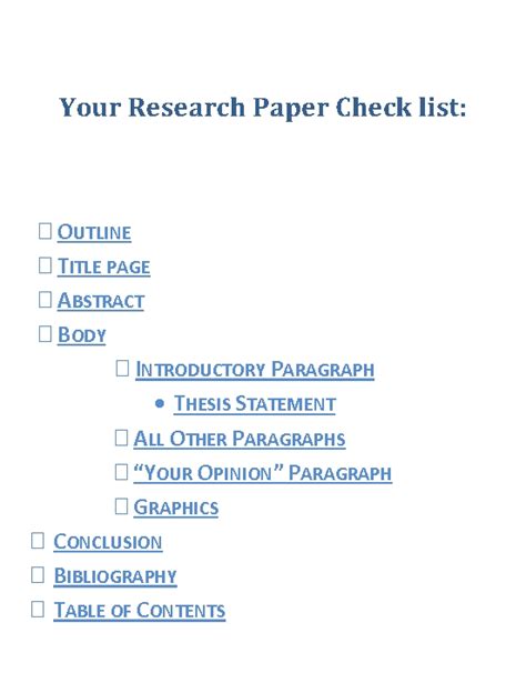 Research Paper Components