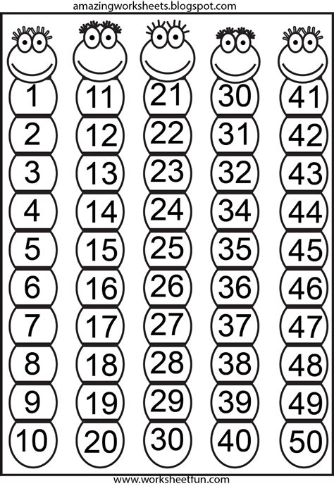 Number Chart 1 50 Homeschool Number Chart Preschool Worksheets