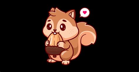Cute Squirrel Eating Acorn Cartoon Cute Squirrel Eating Acorn Cartoon