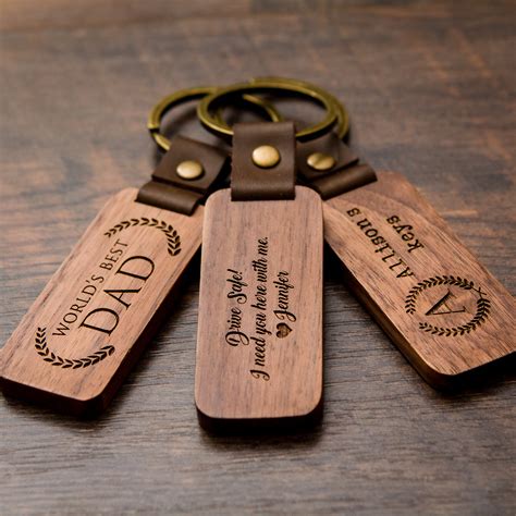 Engraved Wood Key Chain Custom Valentines Day T For Etsy