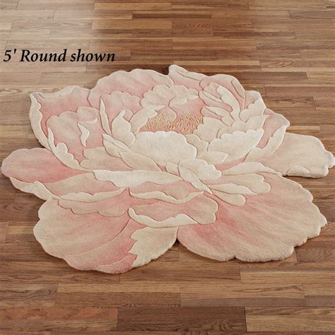 Juliette Round Peony Flower Shaped Rugs Flower Rug Floral Rug