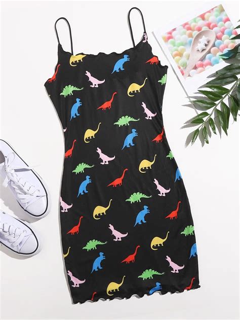 shein allover dinosaur print bodycon dress dinosaur dress clothes for women dinosaur outfit