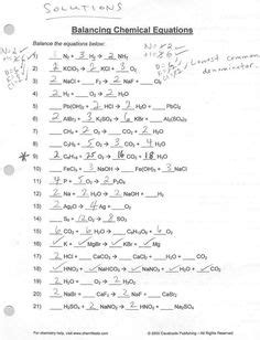 If you are new to balancing chemical equations this video will give you the practice you need to be successful. Answer key for the Balance Chemical Equations worksheet ...