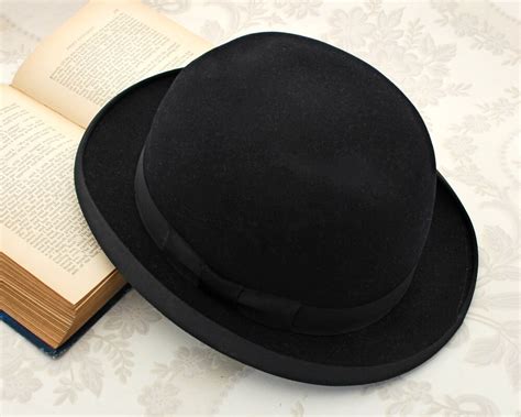 Vintage Stetson Derby Bowler Black Felt Hat Mens Accessory