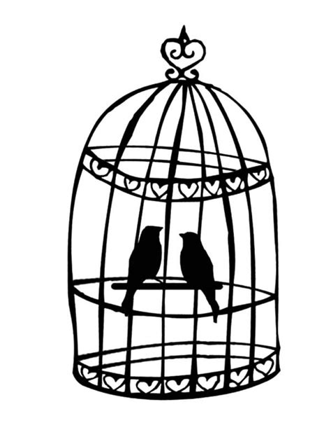 Bird Cage Coloring Page At Free Printable Colorings